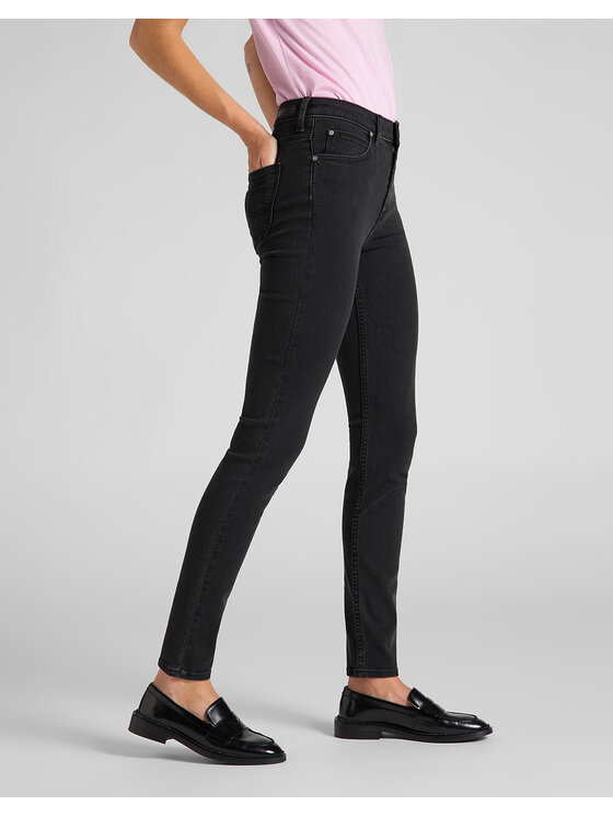 Lee Lee Jeansy SCARLETT HIGH Czarny Skinny Fit