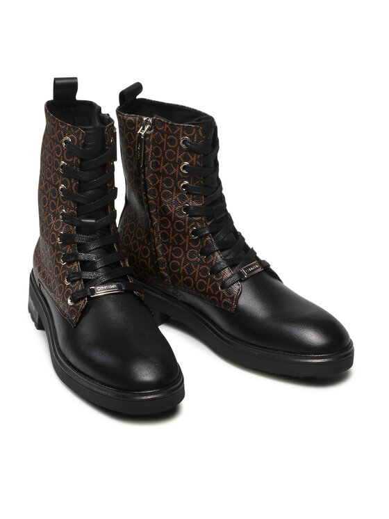 Calvin Klein Calvin Klein Stivaletti Cleat Biker Boot Mono Mix HW0HW00561 Nero