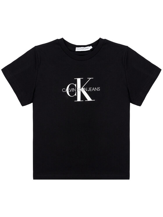 Calvin Klein Jeans T-krekls Monogram Logo IU0IU00068 Melns Regular Fit