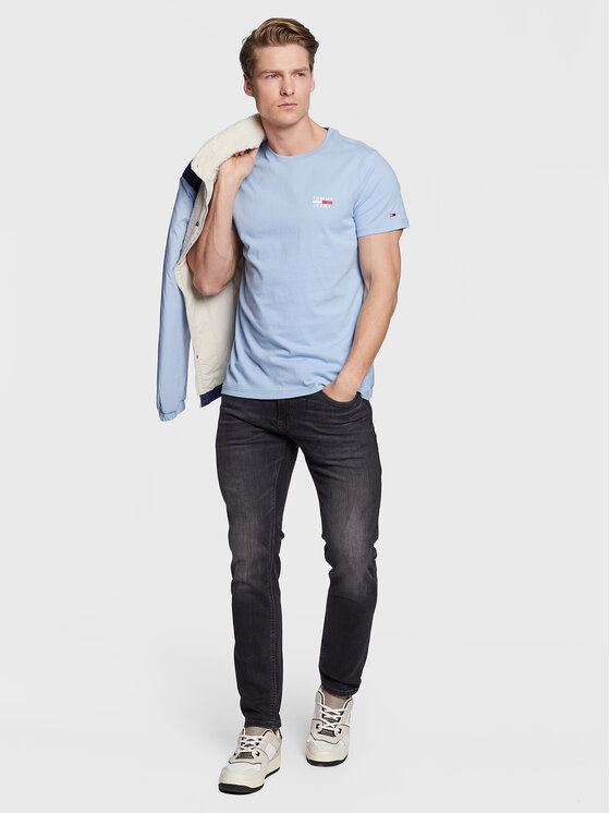 Tommy Jeans Tommy Jeans T-Shirt Chest Logo DM0DM10099 Himmelblau Regular Fit