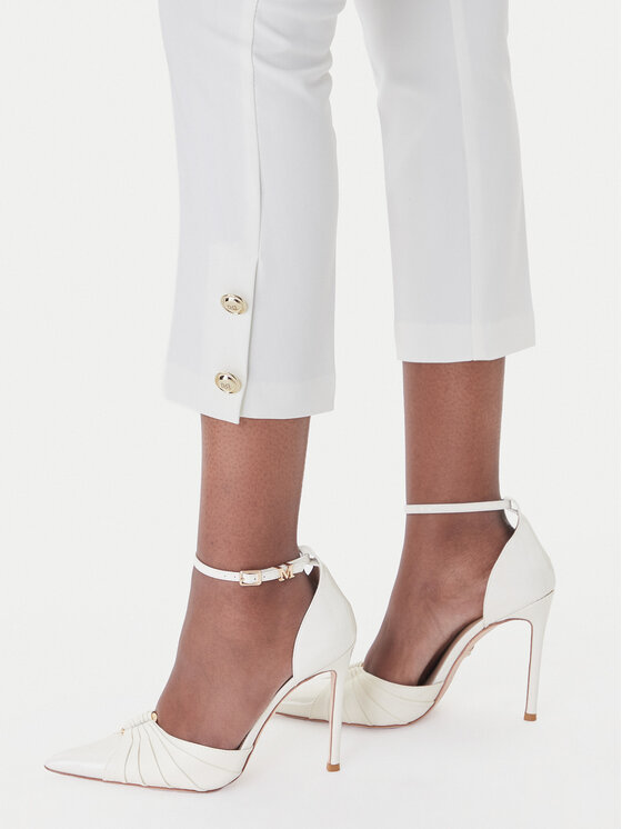 Rinascimento Rinascimento Medžiaginės kelnės CFC0128641003 Balta Slim Fit