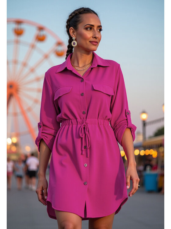 FIGL FIGL Vestito chemisier M1131 Viola Shirt Fit