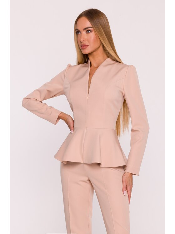 Made of Emotion Made of Emotion Kombinezon M878 Beżowy Modern Fit