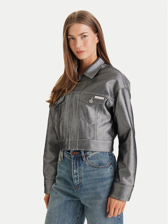 Calvin Klein Calvin Klein Τζιν μπουφάν LV047E715G Ασημί Relaxed Fit