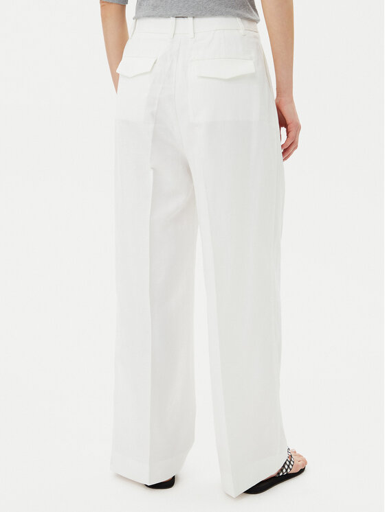 Tommy Hilfiger Tommy Hilfiger Pantaloni di tessuto WW0WW47214 Bianco Regular Fit