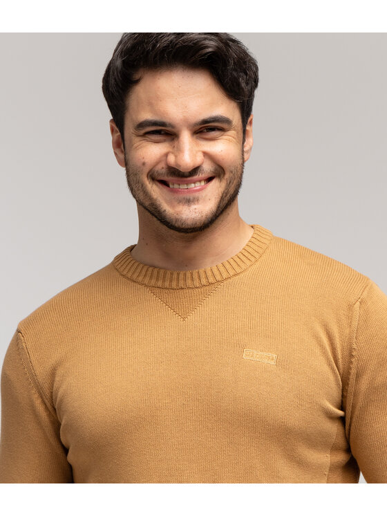 Lee Cooper Lee Cooper Sweter BILL Brązowy Regular Fit