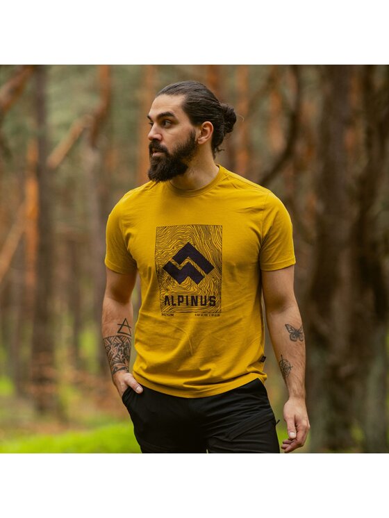 Alpinus Alpinus T-Shirt Skrzyczne Żółty Regular Fit