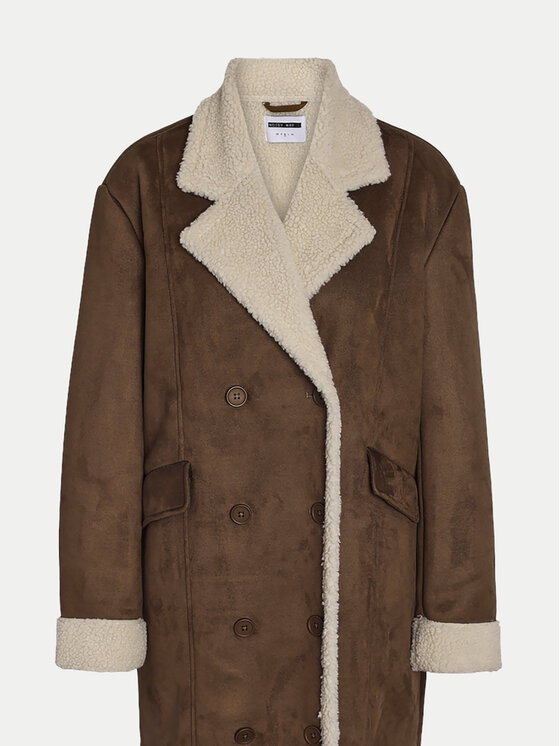 Noisy May Noisy May Cappotto in shearling Dila 27031455 Marrone Regular Fit