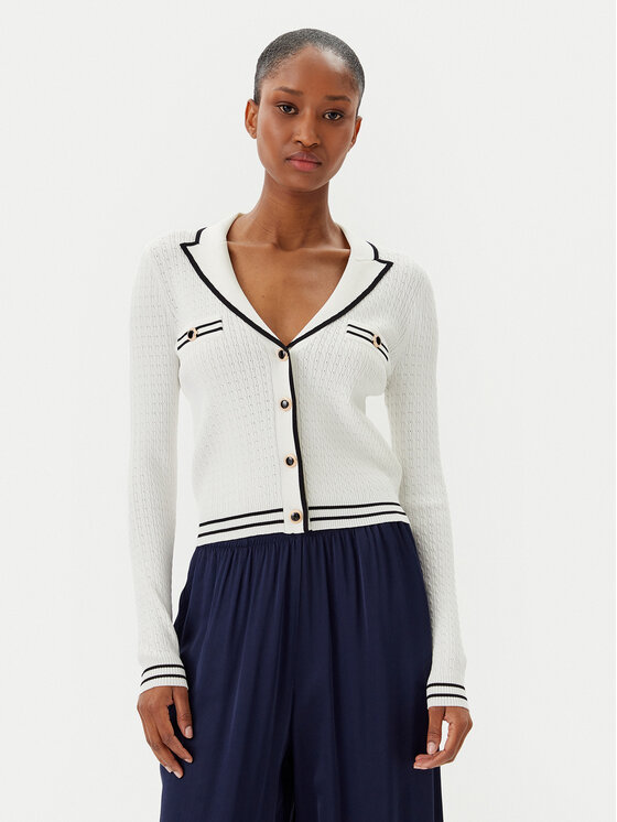 Fracomina Fracomina Kardiganas FR25ST8013K52401 Écru Slim Fit