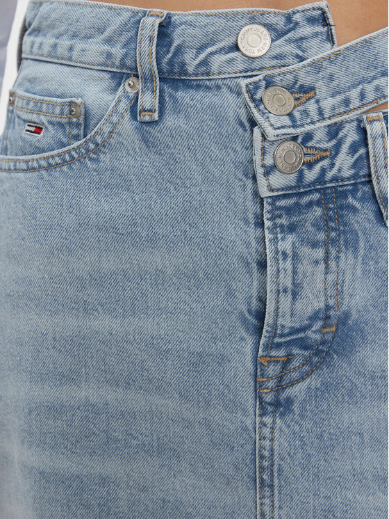 Tommy Jeans Tommy Jeans Fustă de blugi Mom Cut Out Wb Uh Skirt Ah7011 DW0DW17217 Albastru Slim Fit