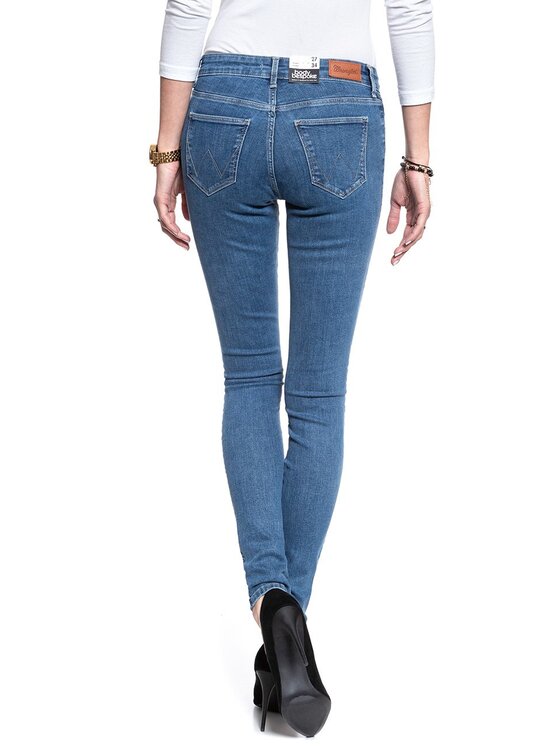 Wrangler Wrangler Jeansy SKINNY Niebieski Skinny Fit