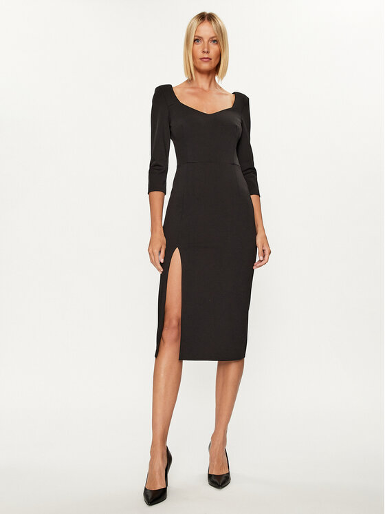 Rinascimento Rinascimento Kokteilinė suknelė CFC0114860003 Juoda Slim Fit