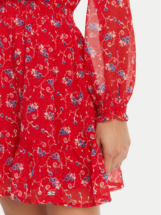 Tommy Jeans Tommy Jeans Rochie de vară DW0DW20338 Roșu Regular Fit