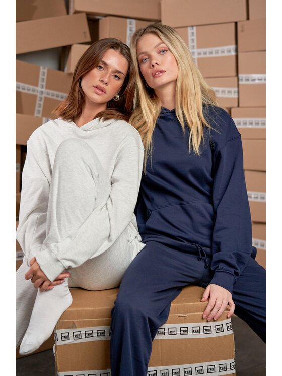 TeeShoppen TeeShoppen Bluza 'Basic Collection' Granatowy Regular Fit