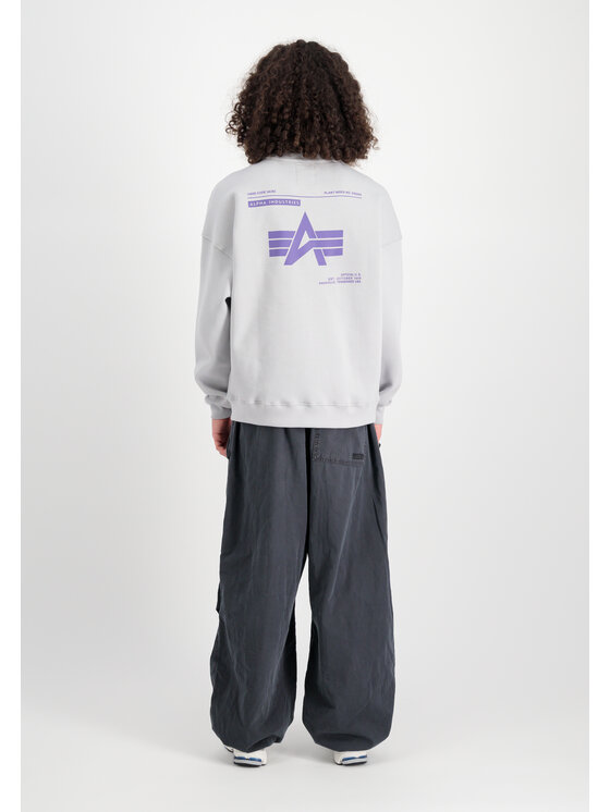 Alpha Industries Alpha Industries Bluza Logo Backprint Sweatshirt Szary Relaxed Fit