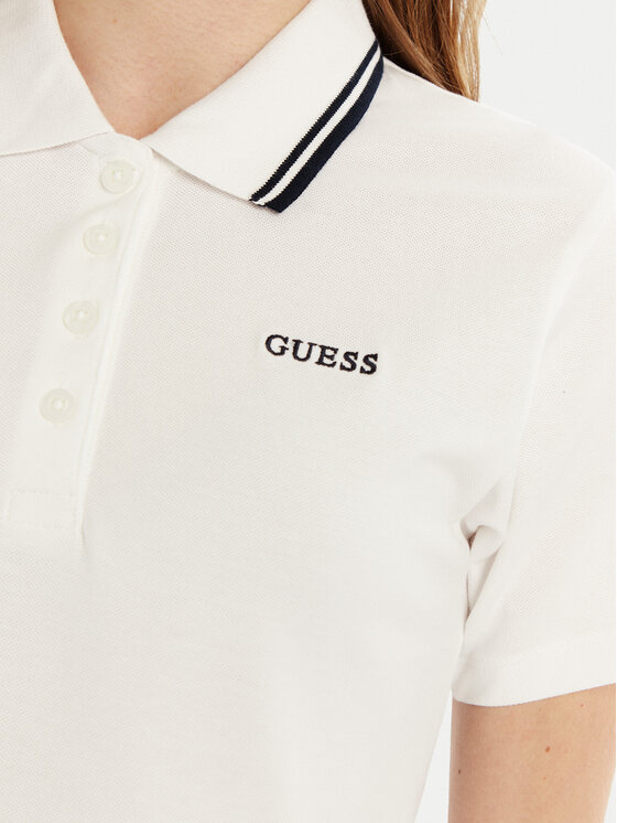 Guess Guess Тениска с яка и копчета V5GP06 KCOK1 Бял Regular Fit