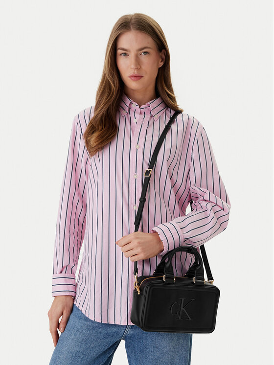 Calvin Klein Calvin Klein Geantă Bold Ck Bauletto Crossbody LV04F3411G Negru