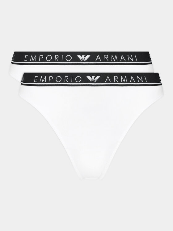 emporio armani underwear lot de 2 culottes 163337 3f227 00010 blanc