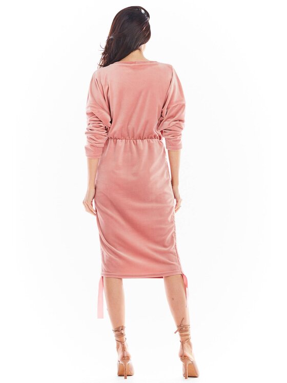 Awama Awama Vestito di maglia A405 Rosa Basic Fit