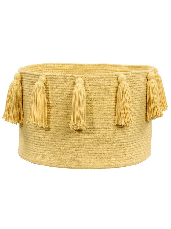 Lorena Canals Lorena Canals Przechowywanie Kosz Basket Tassels Yellow Żółty