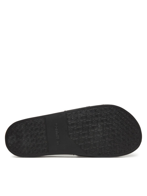 Calvin Klein Calvin Klein Papucs Adj Pool Slide Canvas Logo HM0HM01749 Fekete