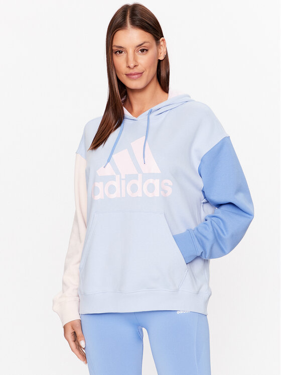 adidas Jopa Essentials Big Logo Oversized French Terry Hoodie IC9870 Modra Loose Fit