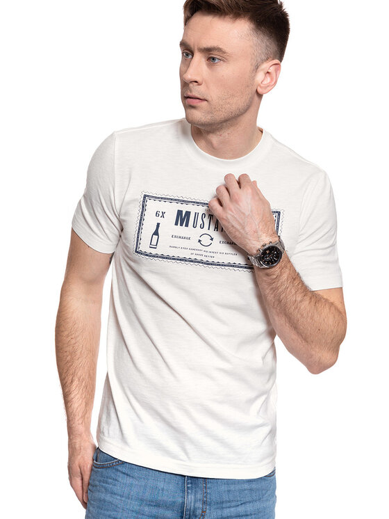 Mustang Mustang T-shirt ALEX C ICONIC Bianco Regular Fit