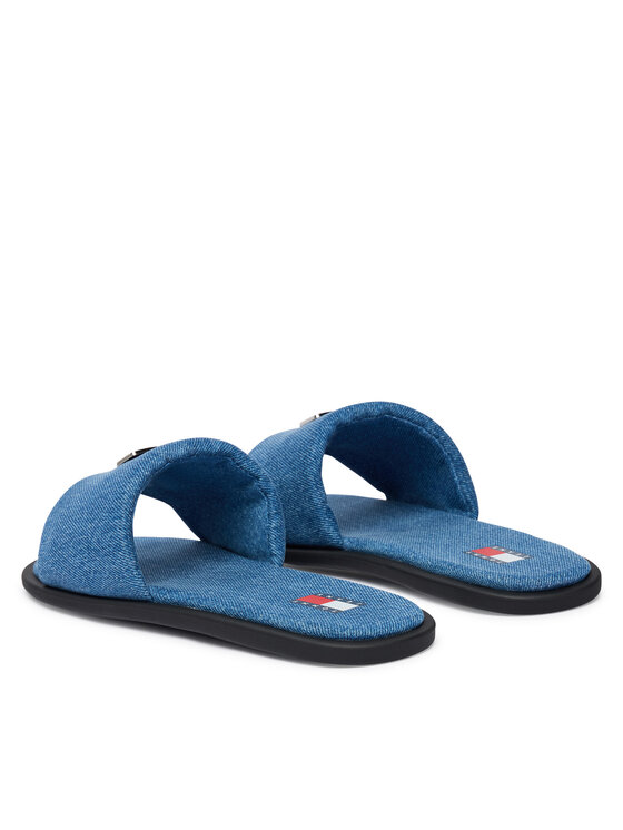 Tommy Jeans Tommy Jeans Şlapi Tjw Padded Denim Casual Slide EN0EN03020 Albastru