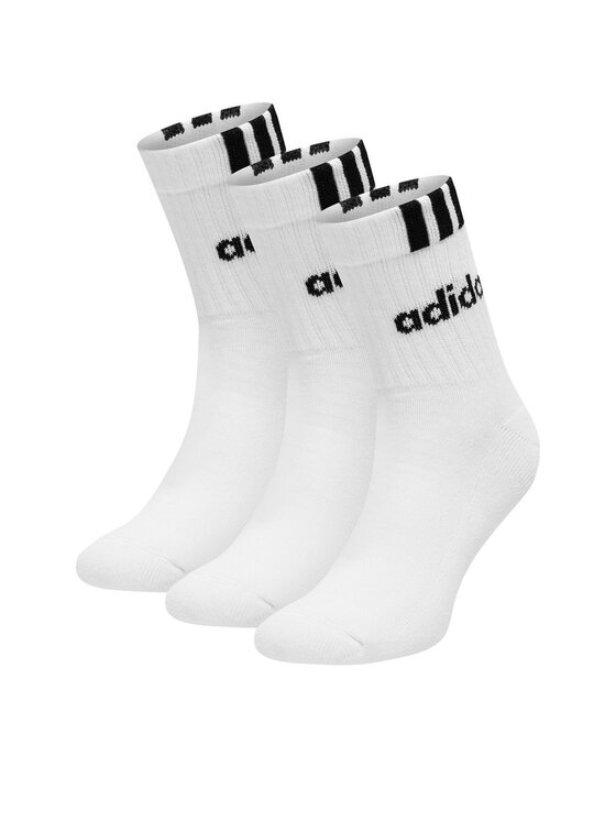 Set de 3 perechi de șosete medii unisex adidas HT3437 3-PACK Alb