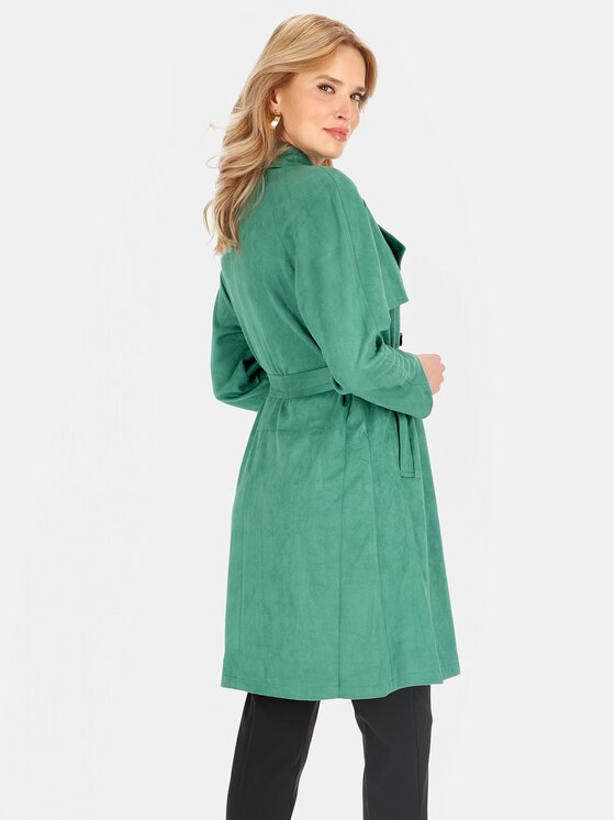 Perso Perso Płaszcz przejściowy BLE252325F Zielony Regular Fit
