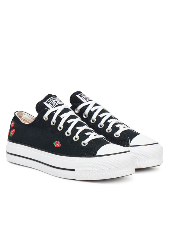 Converse Converse Teniși Chuck Taylor All Star Lift Platform Embroidered Strawberries A14935C Negru
