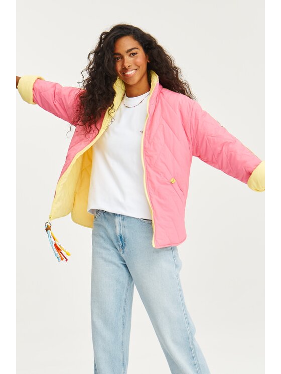 NAOKO NAOKO Prechodná bunda Poppy Soda Splash Tmavomodrá Regular Fit
