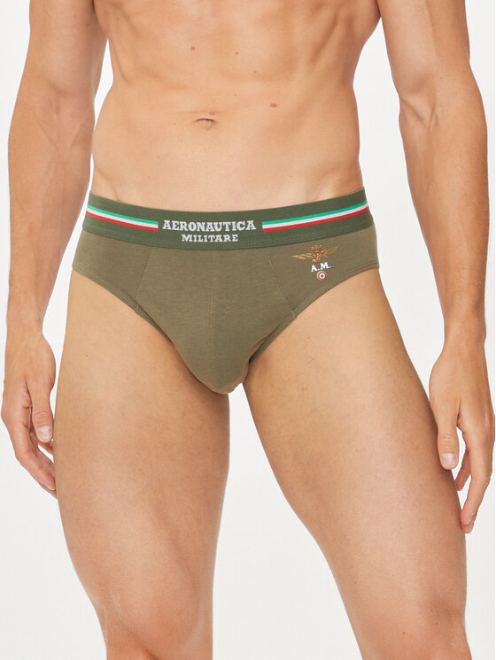 Aeronautica Militare Aeronautica Militare Set od 2 para slip gaćica AM1USL001 Kaki