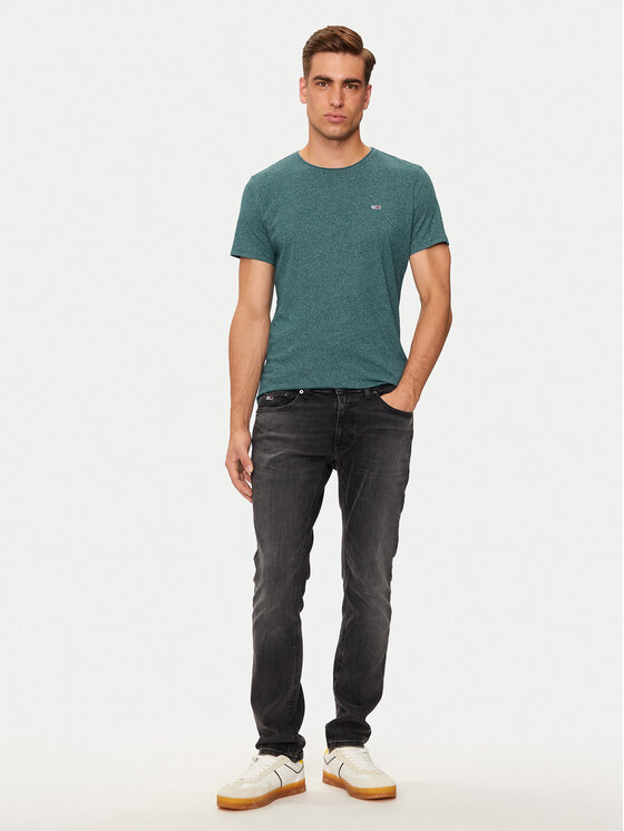 Tommy Jeans Tommy Jeans T-shirt Jaspe DM0DM09586 Zelena Slim Fit