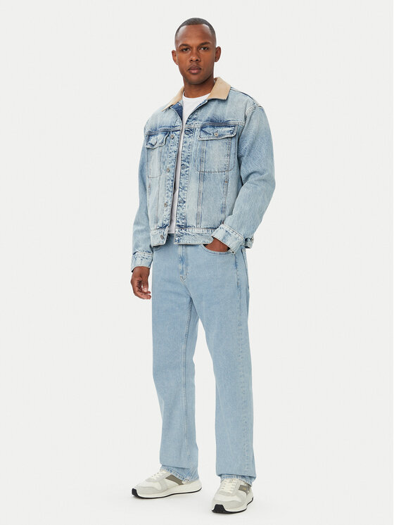 HUGO HUGO Traper jakna Erlo 50563343 Svijetlo plava Relaxed Fit