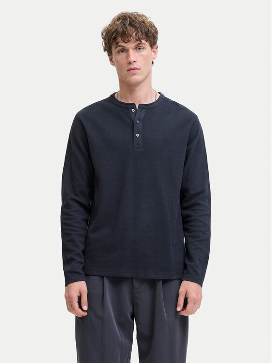 Jack & Jones Jack & Jones S dlhými rukávmi Blutyrell 12266583 Tmavomodrá Regular Fit
