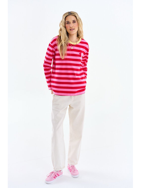 NAOKO NAOKO Longsleeve Sweet & Sour Różowy Regular Fit