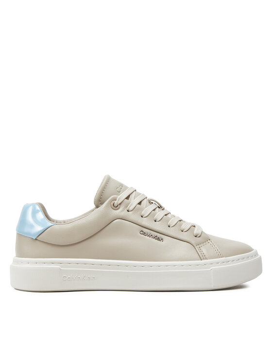 Calvin Klein Sneakersy Cupsole Lace Up W/Ml Lth HW0HW02119 Béžová