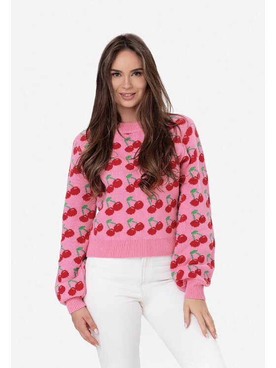 LAURELLA LAURELLA Sweter 6TU001 Różowy Regular Fit
