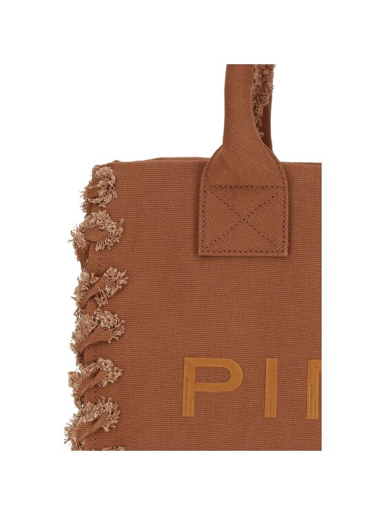 PINKO PINKO Torebka Brown Cotton Shoulder Brązowy