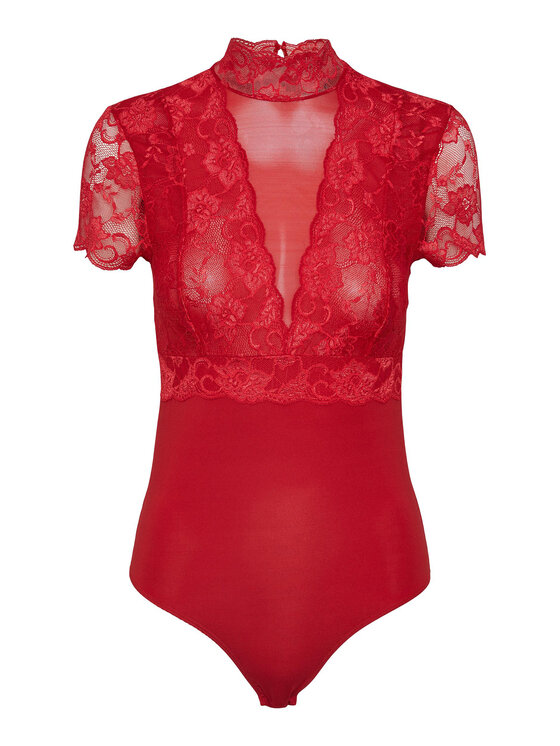Pieces Pieces Bodi 17131182 Crvena Slim Fit