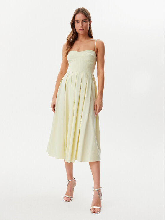 Guess Guess Sukienka koktajlowa W5GK61 WGMR2 Żółty Regular Fit