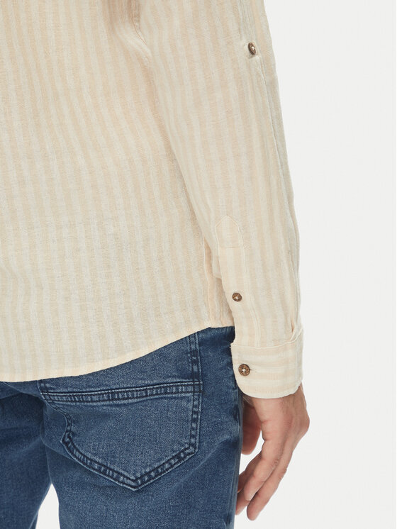 INDICODE INDICODE Πουκάμισο Dikson 20-511 Μπεζ Regular Fit
