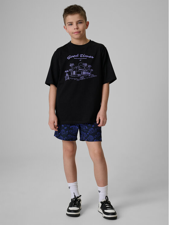4F 4F T-Shirt WAVE RIDERS CLUB Czarny Loose Fit