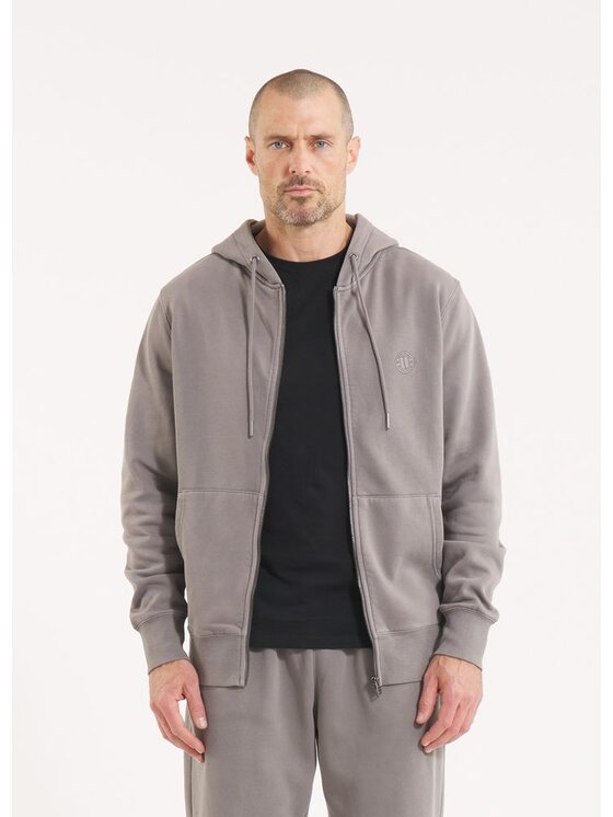 PITBULL PITBULL Bluza Bluza męska rozpinana z kapturem Washed Lancaster II L Szary Regular Fit