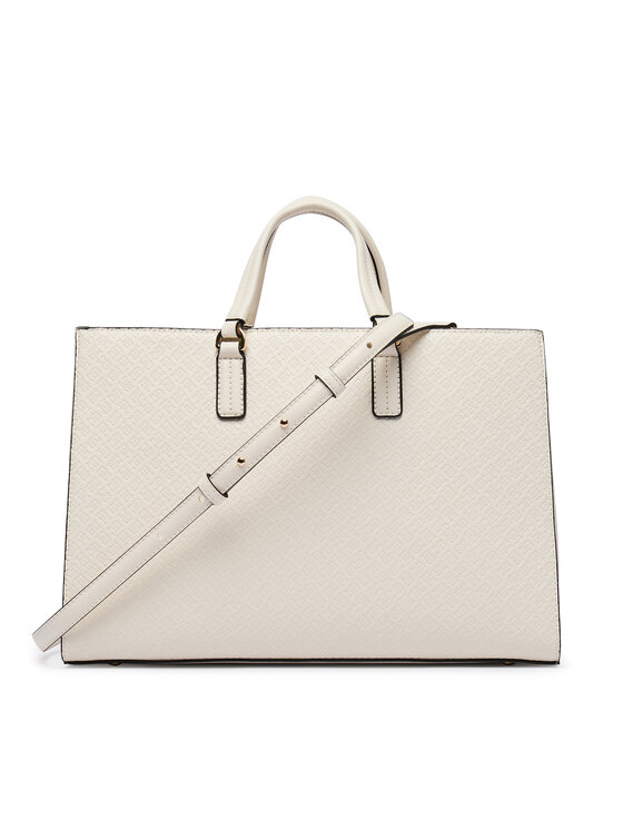 Tommy Hilfiger Tommy Hilfiger Geantă Th Daily Satchel Mono AW0AW18418 Écru