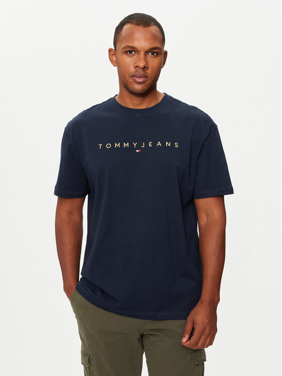 Tommy Jeans T-krekls DM0DM19694 Tumši zils Regular Fit