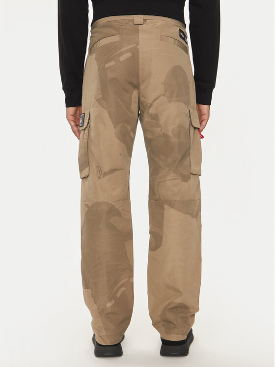 BOSS Boss Riidest püksid Sapp NFL 50525922 Beež Relaxed Fit
