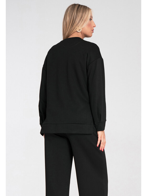 FIGL FIGL Mikina M1203 Černá Regular Fit