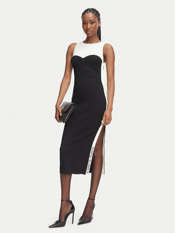 Elisabetta Franchi Elisabetta Franchi Трикотажна сукня AM-44S-66E2-V420 Чорний Slim Fit